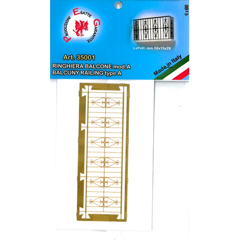 BALCONY IRON RAILING TYPE "A" SCALE 1/35 ART. 35001