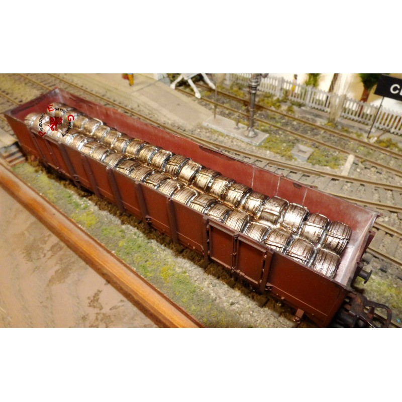 LOAD OF IRON YARN COILS FOR WAGONS ON HIGH WALLS SCALE 1/87 H0 ART. 87312