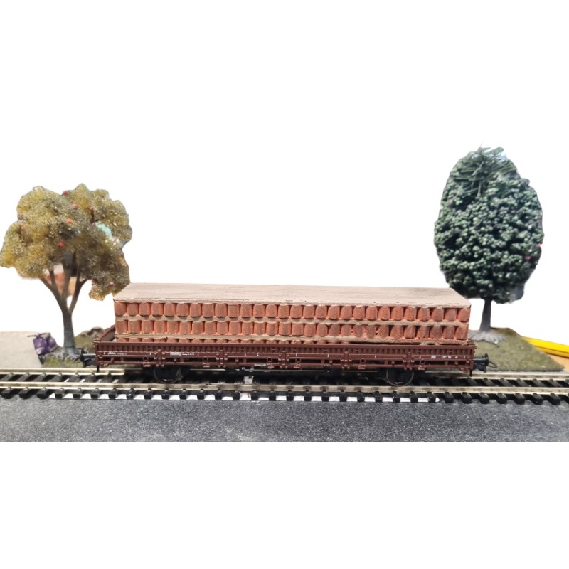 LOADING TERRACOTTA TUBES FOR LOW-SIDED RAILWAY CAR SCALE 1/87 H0 ART. 87315