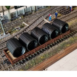 LOADING POLYETHYLENE PIPES FOR LOW-SIDED RAILWAY CAR SCALE 1/87 H0 ART. 87316