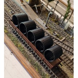LOADING POLYETHYLENE PIPES FOR LOW-SIDED RAILWAY CAR SCALE 1/87 H0 ART. 87316